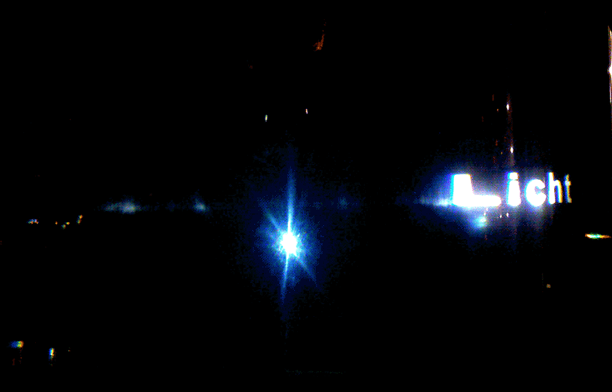 Animation Schrift "Licht" als Basis diente eine Installation von Ingo Maurer 